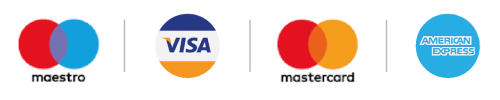 We accept all major debit and credit cards including Maestro, Visa, MasterCard and American Express.